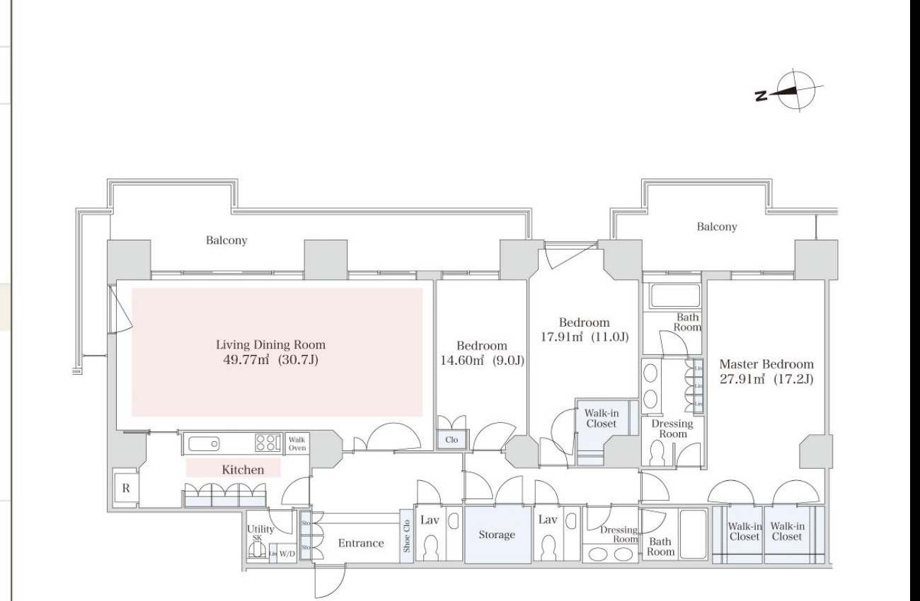 Izumi Garden Residence Room 2502 — Floor Plan
