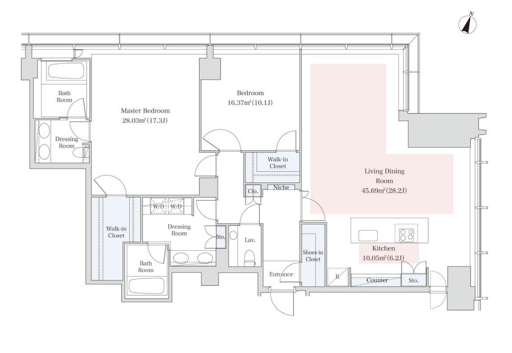La Tour Aobadai Room 2406 floor plan