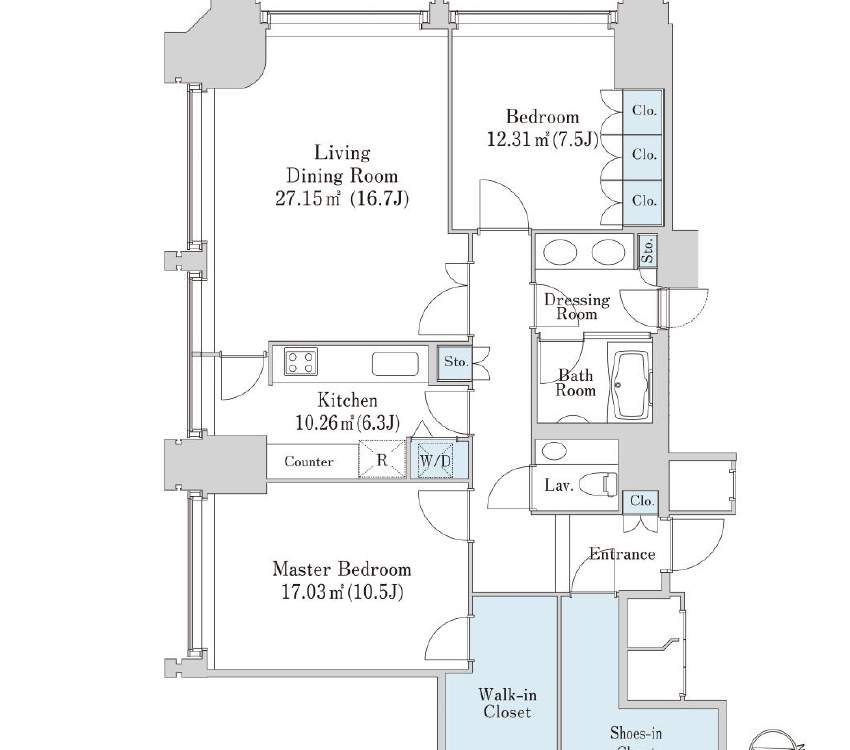 Floor plan of La Tour Chiyoda Room 2809