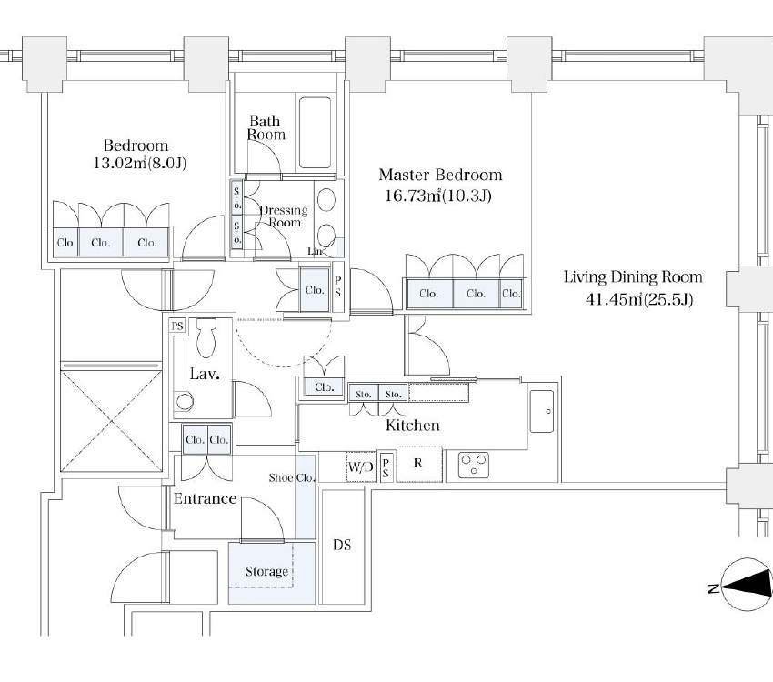 Floor plan of La Tour Shibakoen Room 2408