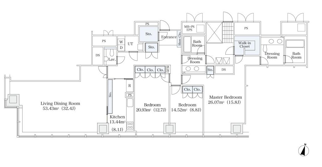 La Tour Shibakoen2 Room 2902 — Floor Plan