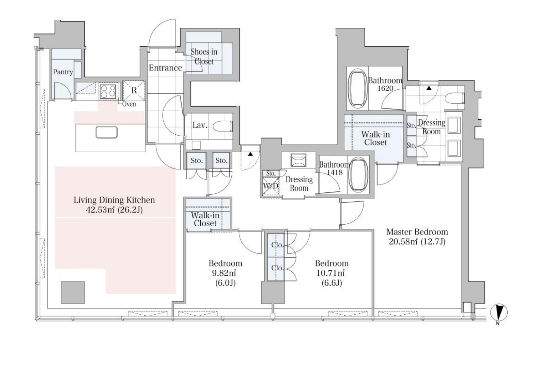 La Tour Shibuya Room 1606 floor plan