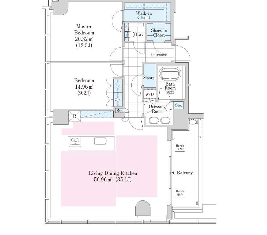 Floor plan of La Tour Shibuya Udagawa Room 1806