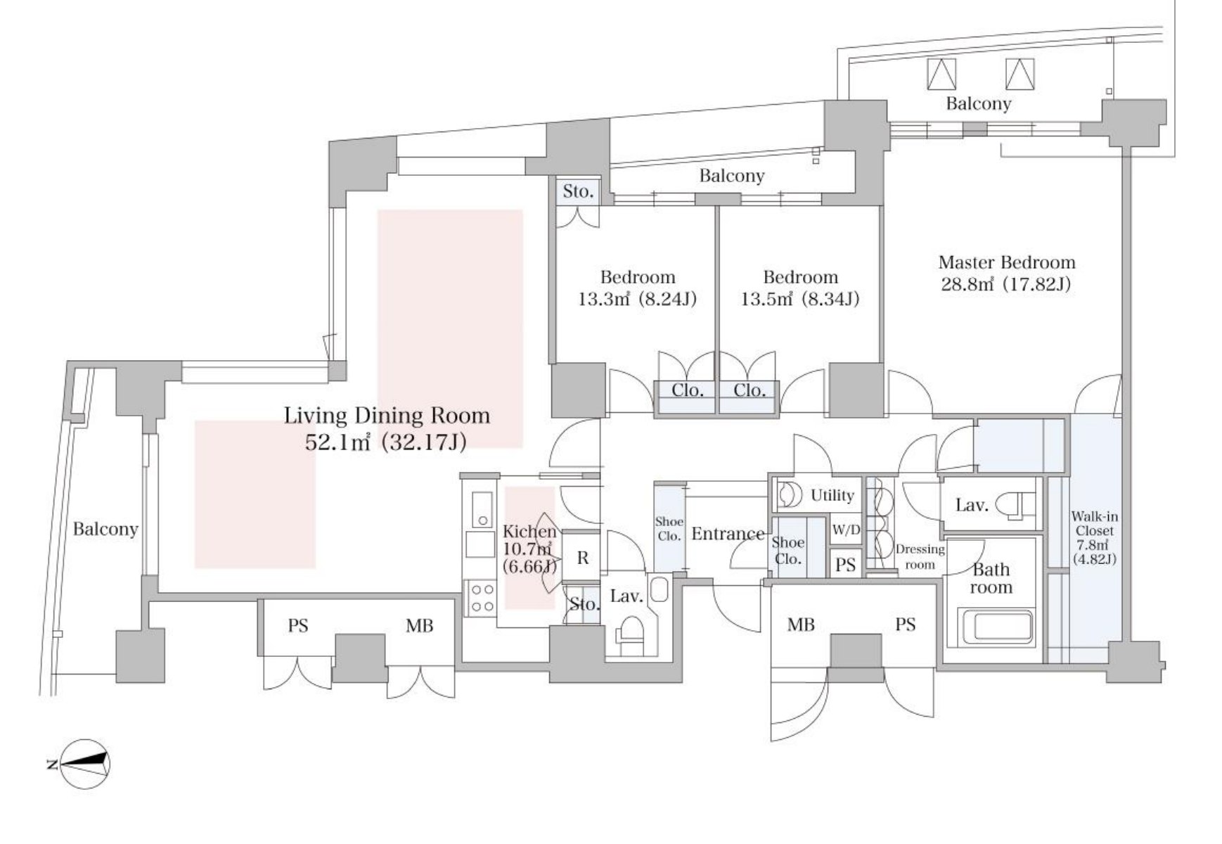 La Tour Shiodome Room 5101 floor plan