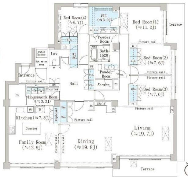 Floor plan of Marix Shimazuyama Room 102