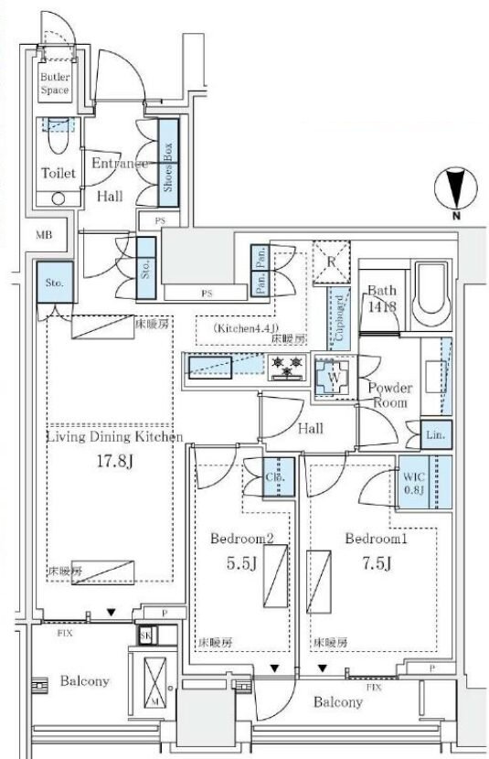Floor plan of Mita Garden Hills Park Mansion Room 207
