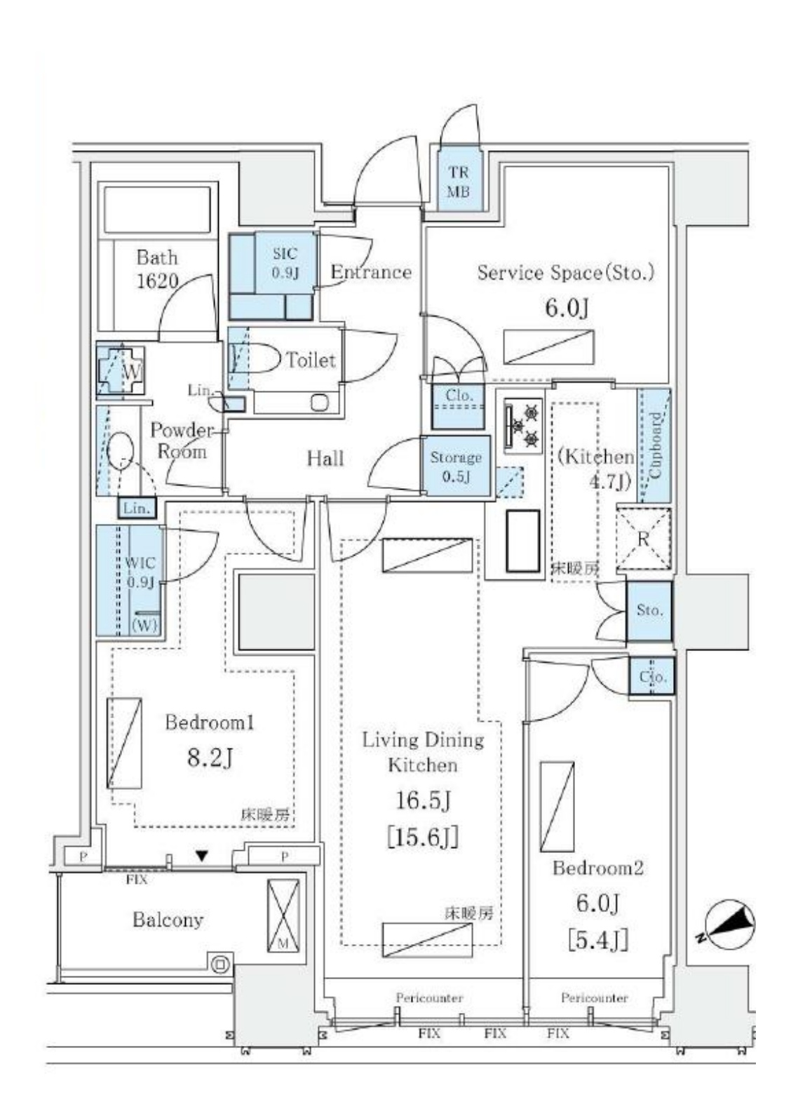 Mita Garden Hills West Hill Room 609 — Floor Plan