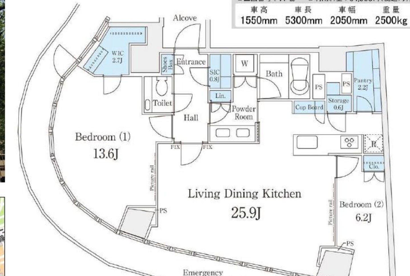 Park Court Aoyama The Tower Room 1501 — Floor Plan