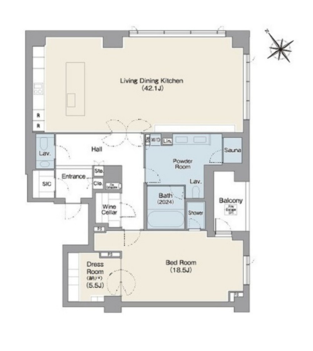 Prestige Residence Shirokanedai Room 102 floor plan