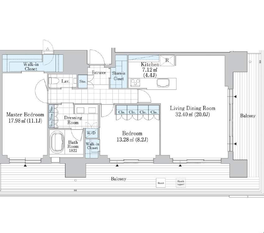 Floor plan of Roppongi Grand Tower Residence Room 1703