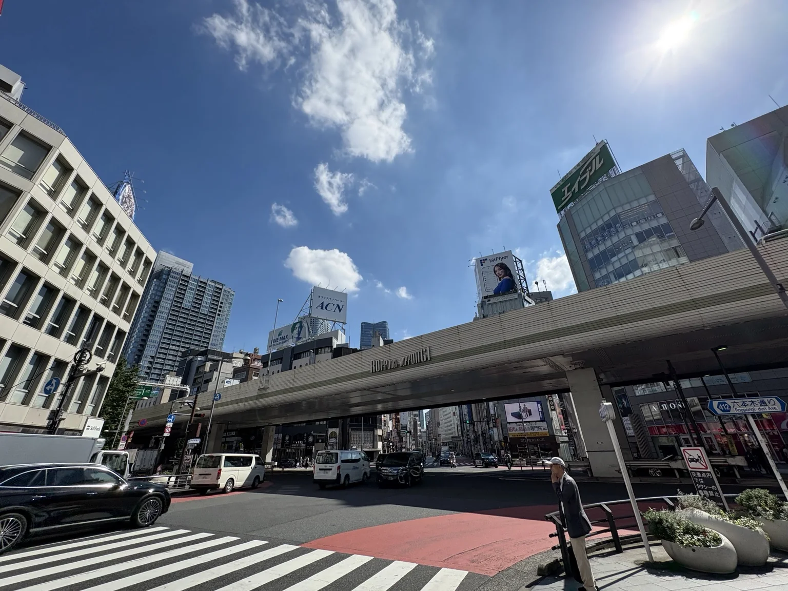 Roppongi Crossing and its elevated road on a sunny day