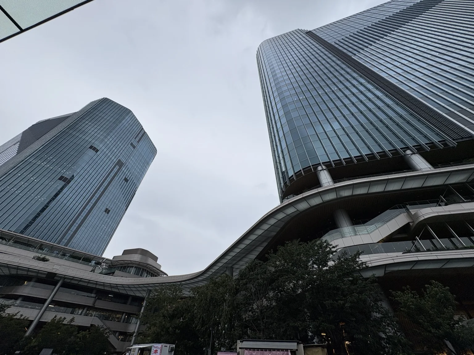 Looking up between the towers at Takanawa Gateway City